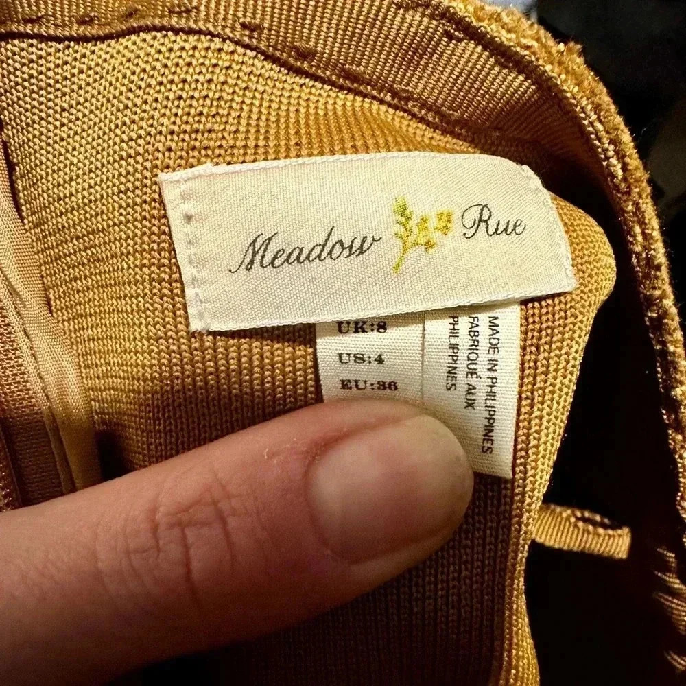 Meadow Rue A-Line Skirt Women's 2 Brown Wool Blend Layered Slit  Buckle Back Zip - Picture 4 of 4